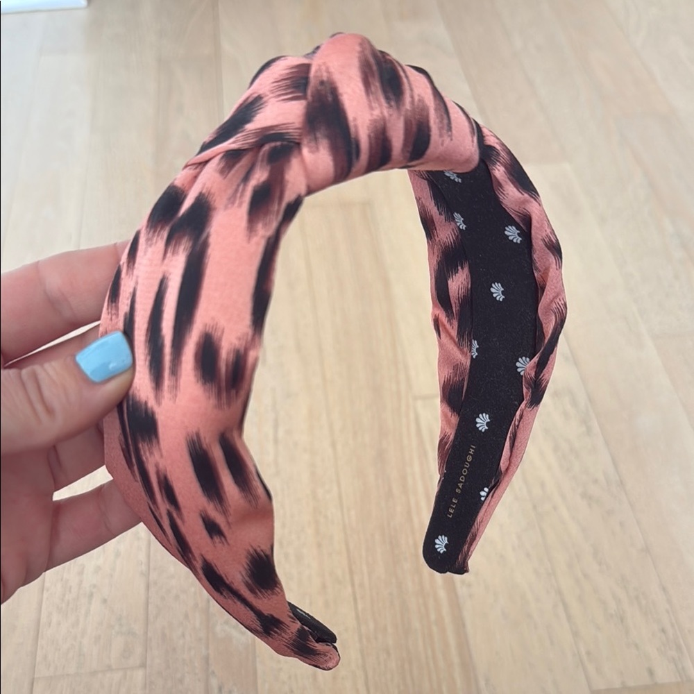 Lele Sadoughi Pink Leopard Headband